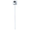 Skulls White Plastic Stir Stick - Double Sided - Square - Single Stick