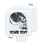 Skulls White Plastic Stir Stick - Single Sided - Square - Approval