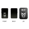 Skulls Windproof Lighters - Black, Single Sided, w Lid - APPROVAL