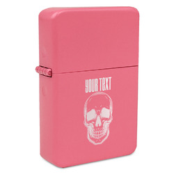 Skulls Windproof Lighter - Pink - Double Sided & Lid Engraved (Personalized)