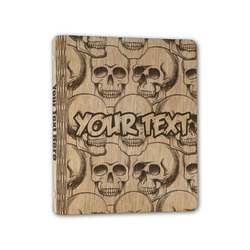 Skulls Wood 3-Ring Binder - 1" Half-Letter Size (Personalized)