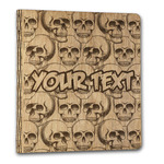 Skulls Wood 3-Ring Binder - 1" Letter Size (Personalized)