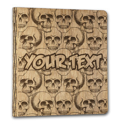 Skulls Wood 3-Ring Binder - 1" Letter Size (Personalized)