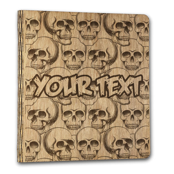 Custom Skulls Wood 3-Ring Binder - 1" Letter Size (Personalized)