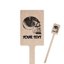 Skulls 6.25" Rectangle Wooden Stir Sticks - Double Sided (Personalized)
