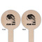 Skulls Wooden 6" Food Pick - Round - Double Sided - Front & Back
