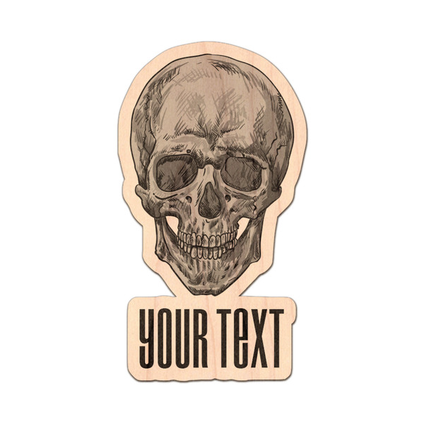 Custom Skulls Genuine Maple or Cherry Wood Sticker (Personalized)