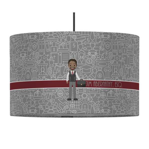 Custom Lawyer / Attorney Avatar 12" Drum Pendant Lamp - Fabric (Personalized)