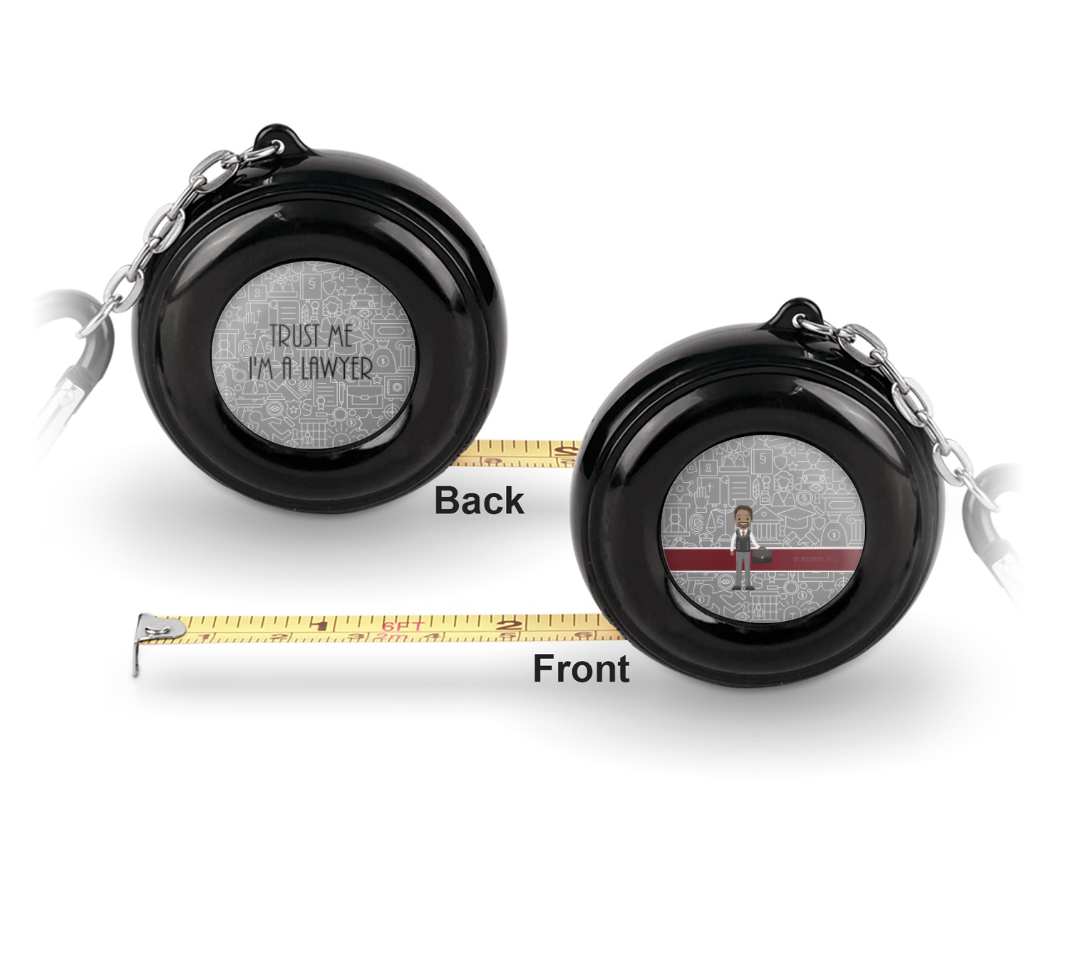 Custom Lawyer / Attorney Avatar Pocket Tape Measure - 6 Ft w/ Carabiner  Clip (Personalized)