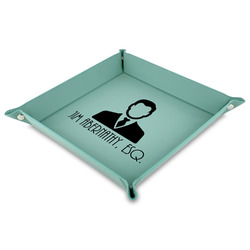 Lawyer / Attorney Avatar 9" x 9" Teal Faux Leather Valet Tray (Personalized)
