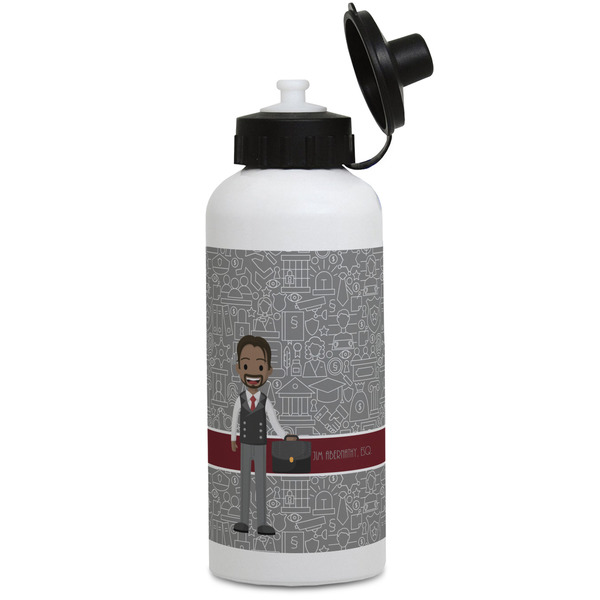 Custom Lawyer / Attorney Avatar Water Bottles - Aluminum - 20 oz - White (Personalized)