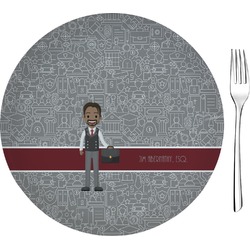 Lawyer / Attorney Avatar 8" Glass Appetizer / Dessert Plates - Single or Set (Personalized)