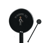 Lawyer / Attorney Avatar 5.5" Round Plastic Stir Sticks - Black - Single Sided (Personalized)