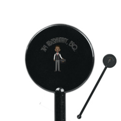 Lawyer / Attorney Avatar 5.5" Round Plastic Stir Sticks - Black - Double Sided (Personalized)