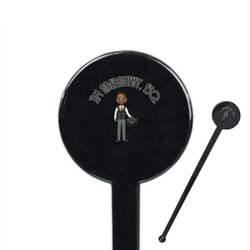 Lawyer / Attorney Avatar 7" Round Plastic Stir Sticks - Black - Double Sided (Personalized)