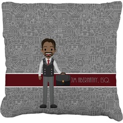 Lawyer / Attorney Avatar Faux-Linen Throw Pillow 26" (Personalized)