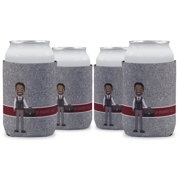 Custom Lawyer / Attorney Avatar Can Cooler (12 oz) - Set of 4 w/ Name or Text