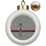 Lawyer / Attorney Avatar Ceramic Ball Ornaments - Poinsettia Garland (Personalized)