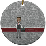 Lawyer / Attorney Avatar Round Ceramic Ornament w/ Name or Text