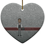 Lawyer / Attorney Avatar Heart Ceramic Ornament w/ Name or Text