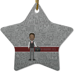 Lawyer / Attorney Avatar Star Ceramic Ornament w/ Name or Text