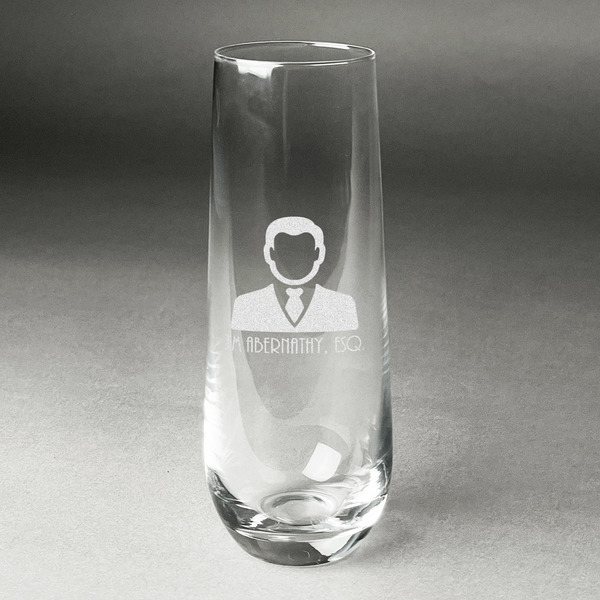 Custom Lawyer / Attorney Avatar Champagne Flute - Stemless Engraved - Single (Personalized)