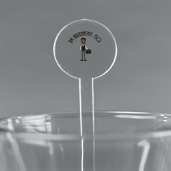 Lawyer / Attorney Avatar 7" Round Plastic Stir Sticks - Clear (Personalized)