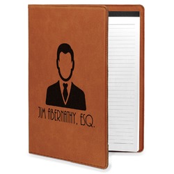 Lawyer / Attorney Avatar Leatherette Portfolio with Notepad - Large - Single Sided (Personalized)