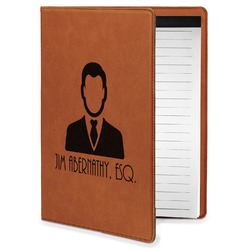 Lawyer / Attorney Avatar Leatherette Portfolio with Notepad - Small - Double Sided (Personalized)
