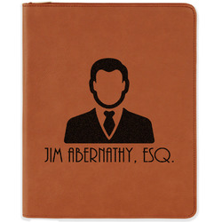 Lawyer / Attorney Avatar Leatherette Zipper Portfolio with Notepad - Single Sided (Personalized)