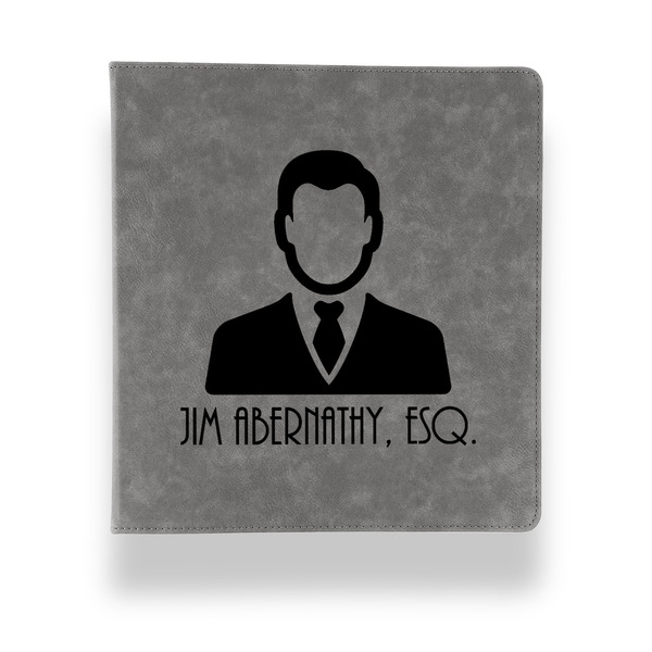 Custom Lawyer / Attorney Avatar Leather Binder - 1" - Grey (Personalized)