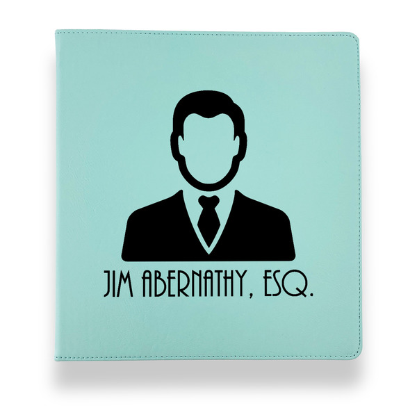 Custom Lawyer / Attorney Avatar Leather Binder - 1" - Teal (Personalized)