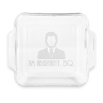 Lawyer / Attorney Avatar Glass Cake Dish with Truefit Lid - 8in x 8in (Personalized)