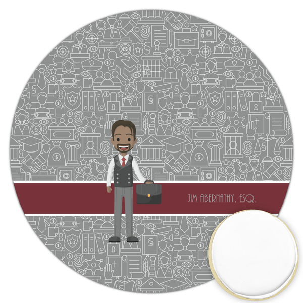 Custom Lawyer / Attorney Avatar Printed Cookie Topper - 3.25" (Personalized)