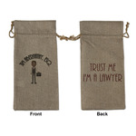 Lawyer / Attorney Avatar Large Burlap Gift Bag - Front & Back (Personalized)