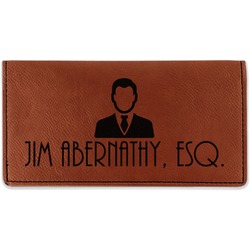 Lawyer / Attorney Avatar Leatherette Checkbook Holder - Double Sided (Personalized)