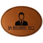 Lawyer / Attorney Avatar Faux Leather Iron On Patch - Oval (Personalized)