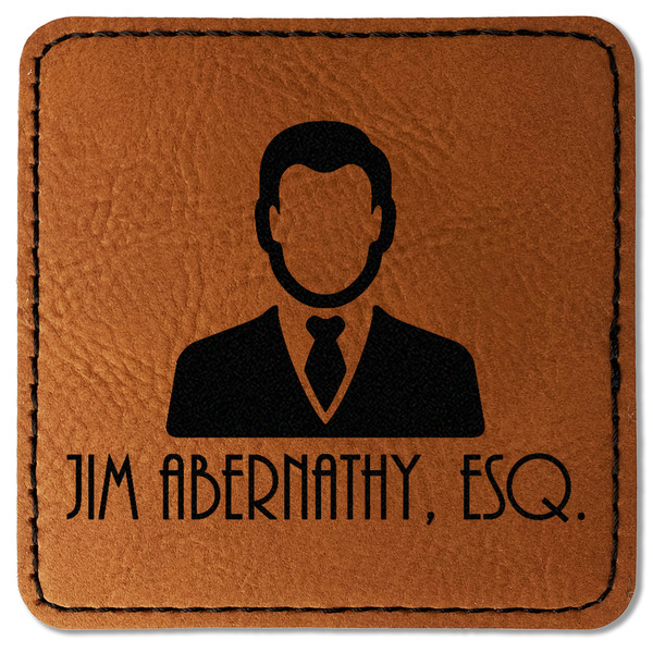 Custom Lawyer / Attorney Avatar Faux Leather Iron On Patch - Square (Personalized)