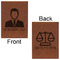 Lawyer / Attorney Avatar Leatherette Sketchbooks - Large - Double Sided - Front & Back View