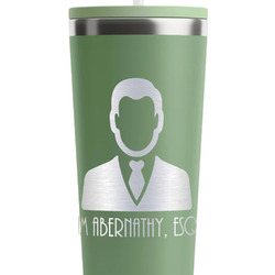 Lawyer / Attorney Avatar RTIC Everyday Tumbler with Straw - 28oz - Light Green - Double-Sided (Personalized)