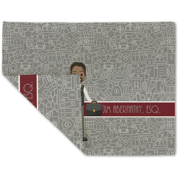 Custom Lawyer / Attorney Avatar Double-Sided Linen Placemat - Single w/ Name or Text