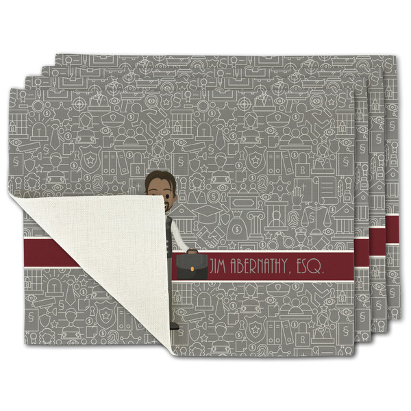 Custom Lawyer / Attorney Avatar Single-Sided Linen Placemat - Set of 4 w/ Name or Text