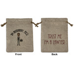 Lawyer / Attorney Avatar Medium Burlap Gift Bag - Front & Back (Personalized)