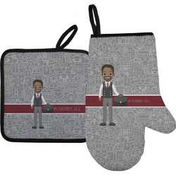 Lawyer / Attorney Avatar Oven Mitt & Pot Holder Set w/ Name or Text