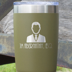 Lawyer / Attorney Avatar 20 oz Stainless Steel Tumbler - Olive - Double Sided (Personalized)