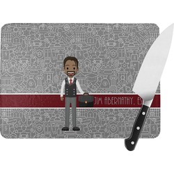 Lawyer / Attorney Avatar Rectangular Glass Cutting Board - Large - 15.25"x11.25" w/ Name or Text