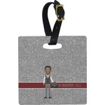 Lawyer / Attorney Avatar Plastic Luggage Tag - Square w/ Name or Text