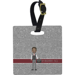 Lawyer / Attorney Avatar Plastic Luggage Tag - Square w/ Name or Text