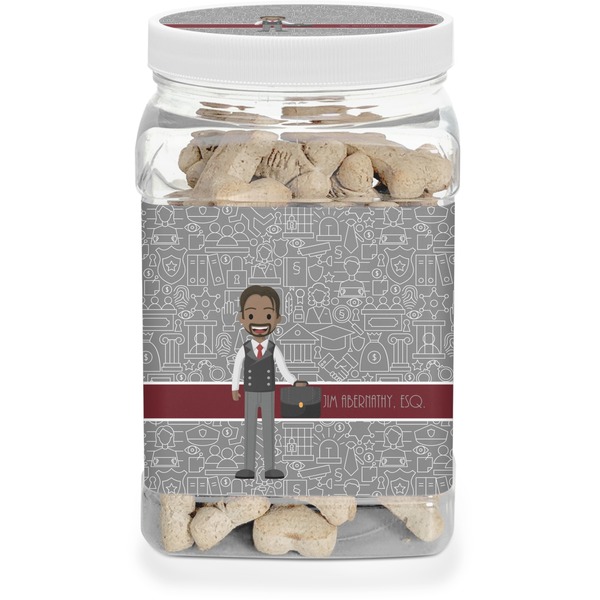 Custom Lawyer / Attorney Avatar Dog Treat Jar (Personalized)