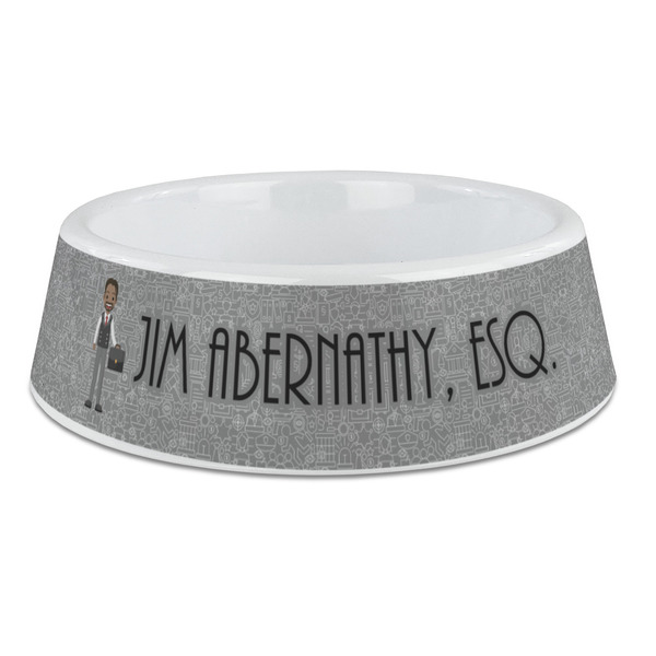 Custom Lawyer / Attorney Avatar Plastic Dog Bowl - Large (Personalized)